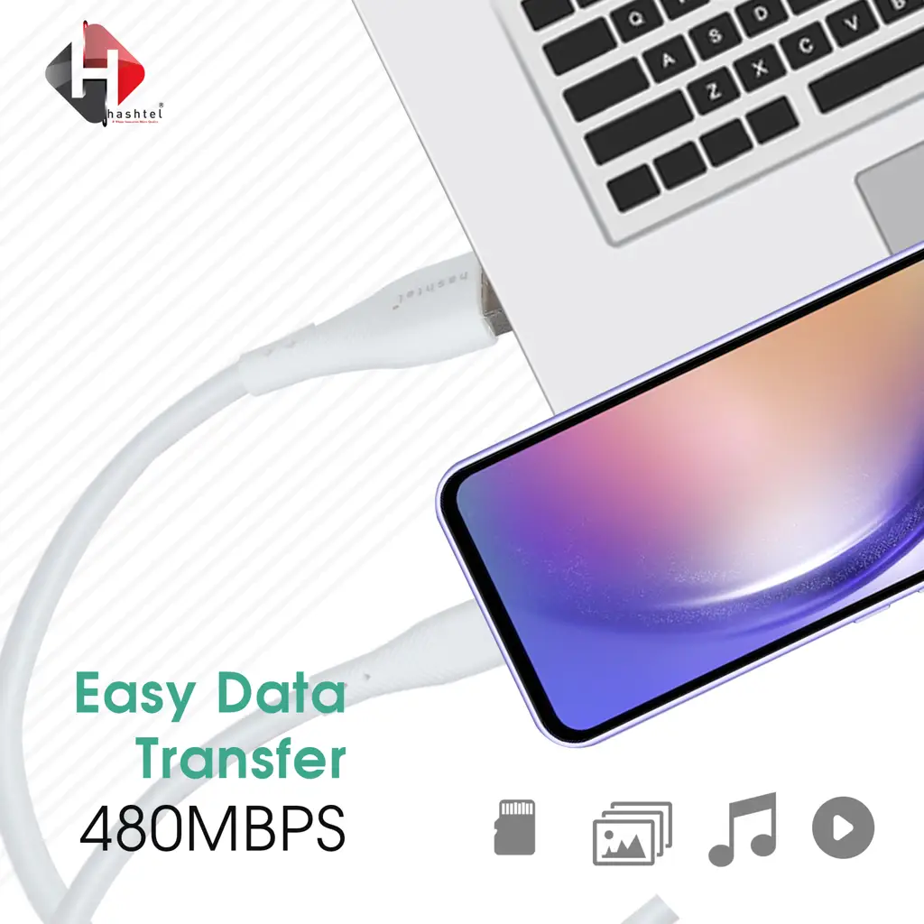 HTDC07 2MT MICRO DATA CABLE Charging Cable White Micro USB to Micro ...